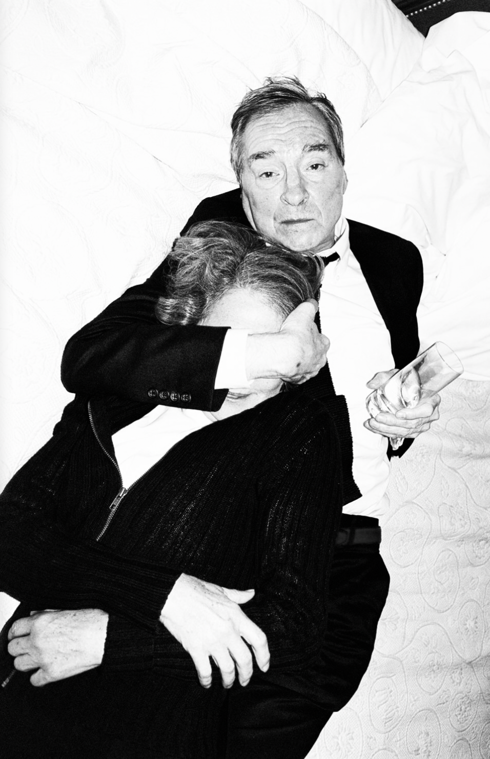 An older couple resting together